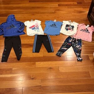 Adidas Kids Set in Blue, White, Black, and Pink - Three Sets total!